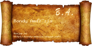 Bondy Amázia névjegykártya